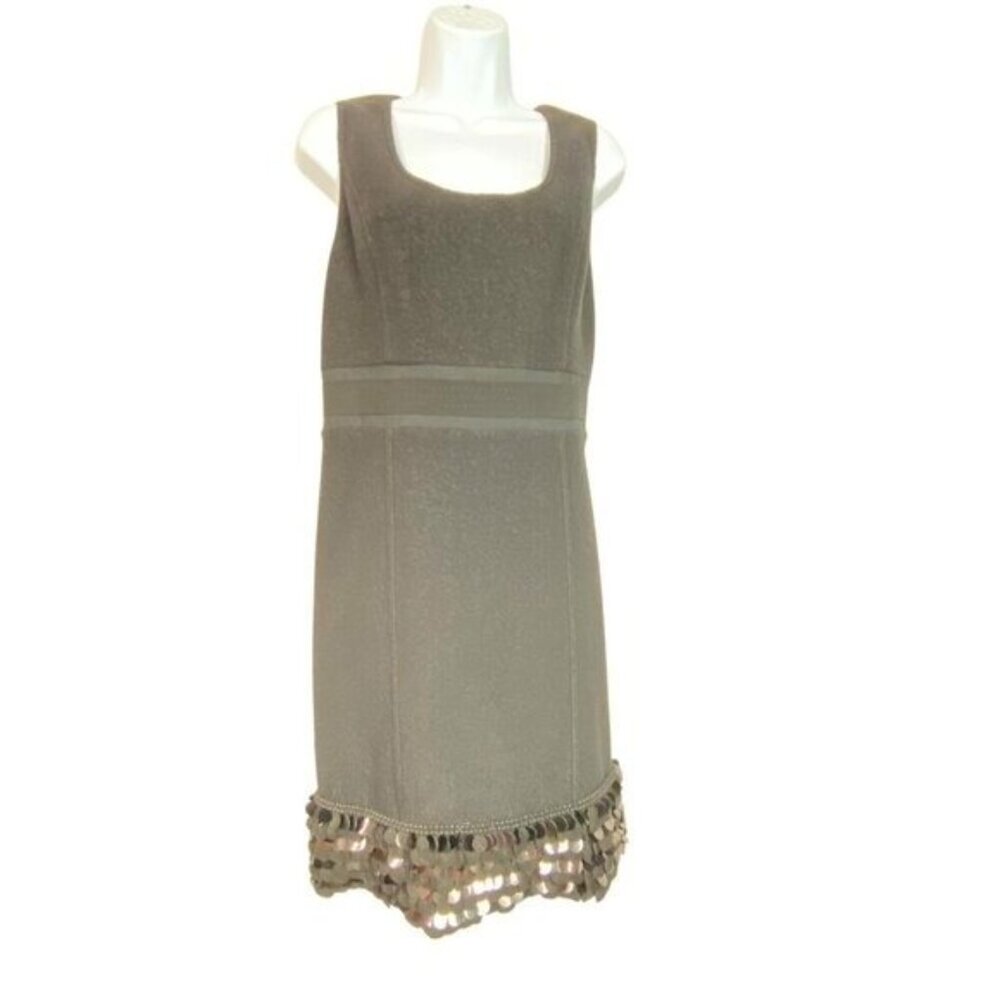 Tory Burch A-Line Wool Dress With Large Sequin Hem Detail Size Large - Picture 2 of 15